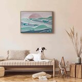  Slika - Fish on the waves 90x60 U prirodnom drvenom okviru | shoptok.hr
