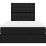 vidaXL Otomanski okvir kreveta s madracem crni 120x200cm umjetna koža | shoptok.hr