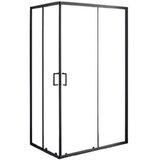 Mont Blanc tuš kabina SLIDE 100x100 cm, črni profil, prozorno steklo 6mm, 98X98/200cm | Shoptok.si