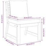  Modularna srednja sofa s krem jastucima masivno bagremovo drvo | shoptok.hr