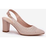 Sergio Leone Cutout Sandals With Pointed Toes On A Heel Beige SK163 | Shoptok.si