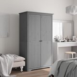 vidaXL garderobna omara bodo siva 99x53,5x173 cm trdna borovina | Shoptok.si