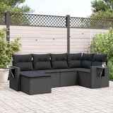  6-dijelni set vrtnih sofa s jastucima crni od poliratana | shoptok.hr