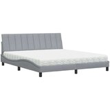 vidaXL Postelja z vzmetnico svetlo siva 180x200 cm blago | Shoptok.si