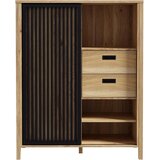 Premium Living Visoka Komoda Jytana, Barva Hrasta, Črna | Shoptok.si