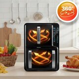 Berdsen BD-664 Air Fryer dvokomorna friteza na vroč zrak 12 L 2800 W – 8 programov, 2 košari, črna | Shoptok.si