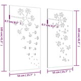 vidaXL Vrtni zidni ukrasi 2 kom 105x55 cm čelik COR-TEN cvjetni uzorak | shoptok.hr