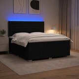  LED okvir za krevet s madracem Crna 140 x 190 cm Tkanina | shoptok.hr