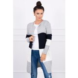 Kesi Cardigan sweater on straps gray+navy blue Cijene