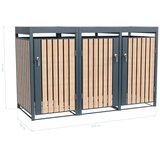  Westman - Spremište za 3 kante za smeće s krovom za biljke Planta | 3x240L | 84x200x124 cm - BRANDED IN GERMANY | shoptok.hr