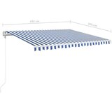  Automatska tenda sa senzorom LED 450 x 350 cm plavo-bijela | shoptok.hr