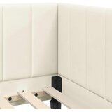  Kutni krevetni okvir s madracem s uzglavljem 2 pcs Krema Baršun | shoptok.hr