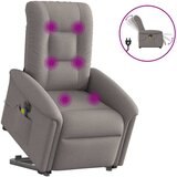 vidaXL Električni masažni naslanjač s funkcijo vstajanja taupe | Shoptok.si