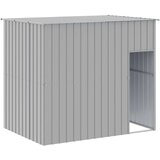 vidaXL Pasja uta z izhodom svetlo siva 214x253x181 cm pocinkano jeklo | Shoptok.si