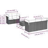 vidaXL Vrtna garnitura - 6-dijelni set vrtnih sofa od poliratana s jastucima crni - Crna 1 | shoptok.hr