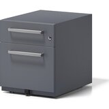 BISLEY Pomični predalnik Note™, 1 predal za obešalne mape, 1 univerzalni predal, VxŠxG 495 x 420 x 565 mm, z ročajem, antracitno siv | Shoptok.si