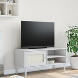 TV ormarić SENJA izgled ratana bijeli 106x40x49 cm od borovine | Eponuda.com