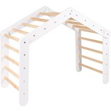 MeowBaby Bijeli trokut za berbu od borovine 61x112x94 cm Montessori - Cijene
