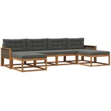 vidaXL Zunanja garnitura za sedenje 6 pcs Naravna in antracitna, (5000282103) | Shoptok.si