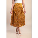 Fenzy Midi Suknja S Printom Za Veće Veličine, Boje Senfa | shoptok.hr