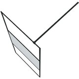 vidaXL Pregrada za tuš črna 90x195 cm delno motno ESG steklo | Shoptok.si
