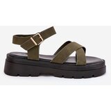 Boto Ladies platform sandals made of eco leather dark green Gevinniser | shoptok.hr