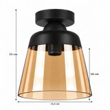  BRILAGI-LED Stropna svetiljka R GLASS 1xE27/60W/230V prečnik 15,5 cm crna/dimljeno bež | Eponuda.com