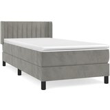The Living Store Box spring postelja z vzmetnico svetlo siv 90x190 cm žamet - Box Spring Postelja, (21489730) | Shoptok.si