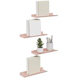  Lebdeća polica Zidne 4 pcs Ružičasta 30 x 9 x 2,5 cm Čelik | Eponuda.com
