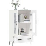 vidaXL Visoka omara bela 69,5x31x115 cm inženirski les | Shoptok.si
