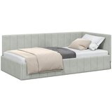  Kutni okvir kreveta Svijetlo siva 100 cm x 200 cm Baršun | shoptok.hr