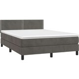  Box spring postelja z vzmetnico temno siva 140x200 cm žamet, (20727169) | Shoptok.si