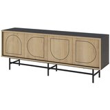 Marckeric Črna TV omarica v hrastovem dekorju 149,5x56,5 cm Giana – | Shoptok.si