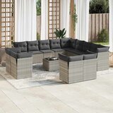  14-dijelni set vrtnih sofa poliratan s jastucima svijetlosivi | Eponuda.com