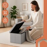 Ruhhy sklopivi puf s prostorom za pohranu 60 × 30 × 30 cm, sivi | shoptok.hr