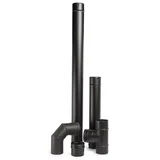 Inoxterm set dimovodnih cevi za pelet peći, 5 delova – crni Ø80 mm