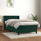 Box spring krevet s madracem tamnozeleni 90x200 cm baršunasti | shoptok.hr