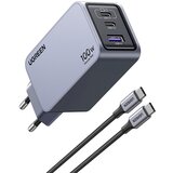 Ugreen Nexode Pro 100W 3-Portni GaN USB polnilec s priloženim 1,5M 100W USB-C polnilnim kablom | Shoptok.si