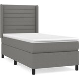 Maison Chic Box spring postelja - Vzmetna postelja z vzmetnico temno siva 100x200 cm blago SL7204, (21904776) | Shoptok.si