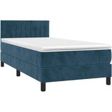  box spring s madracem LED tamnoplavi 80 x 200 cm baršun | shoptok.hr
