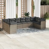  10-dijelni set vrtnih sofa od poliratana s jastucima sivi | shoptok.hr