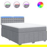 Maison Chic Box spring posteljni - Vzmetna postelja z vzmetnico svetlo siv 140x190 cm blago SL11776, (21901557) | Shoptok.si