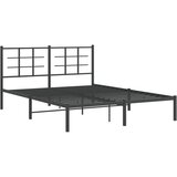  The Living Store Kovinski posteljni okvir z vzglavjem črn 150x200 cm - Posteljni Okvir, (21530156) | Shoptok.si