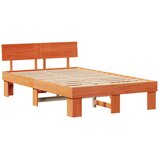  Krevetna konstrukcija s uzglavljem Vosak smeđa 120 x 200 cm | shoptok.hr