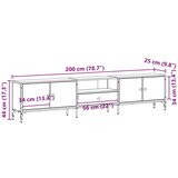 TV omarica z predalom črna hrast 200x25x44 cm inženirski les, (22008803) | Shoptok.si