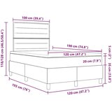 Box Spring Krevet s Madracem &amp LED Svjetlosivi 120x190 cm Tkanina | shoptok.hr