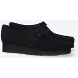 Clarks Originals Mokasinke od brušene kože za žene, boja: crna, ravni potplat | shoptok.hr