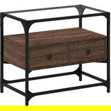 The Living Store TV omarica s stekleno ploščo rjavi hrast 60x35x51 cm inž. les - TV Omarica, (21624892) | Shoptok.si