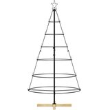  Božićno drvo u obliku čunja s stalakom Crna 154 cm Čelik | shoptok.hr