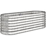  Povišena vrtna gredica od pocinčanog čelika 114 x 40 x 36 cm srebrna | shoptok.hr